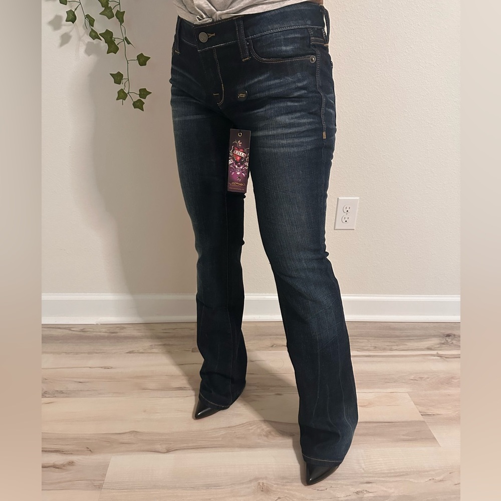 New Y2K Ed Hardy by Christian Audigier White Label Easy Rise Boot Cut sz29 Jeans